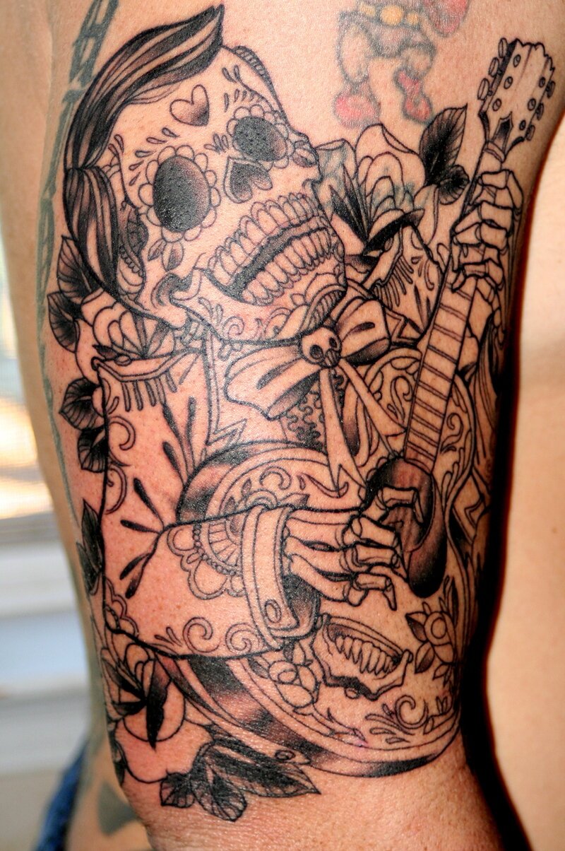 Danger hand Day of the dead tattoo 32