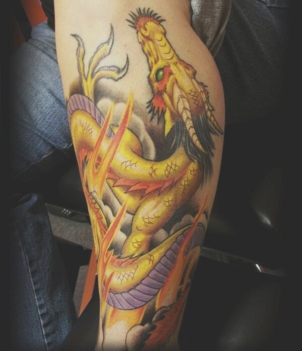 golden dragon tattoo