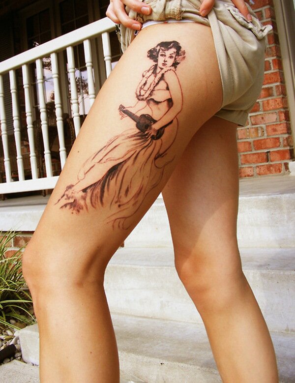 hula girl tattoo