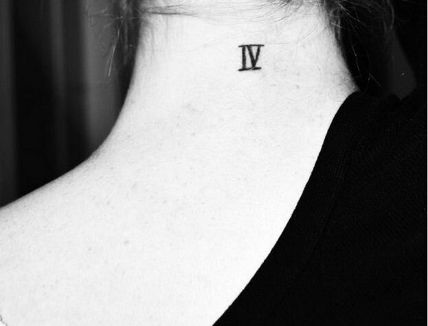 Simple Tattoo Design on Neck 82