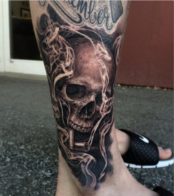 Black Skull tattoo for men