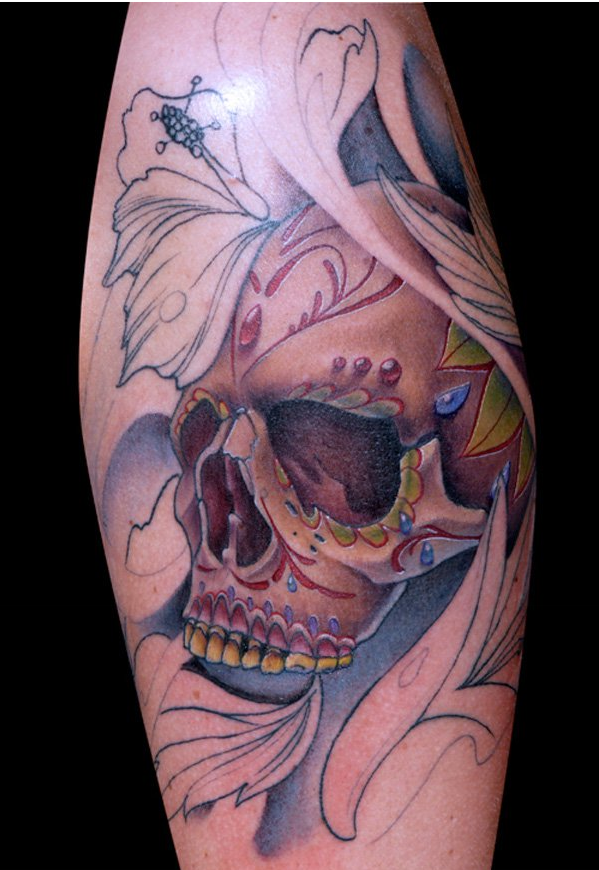 Sugar skull half sleeve wip